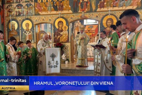 Hramul parohiei, surprins într-o scurta relatare realizata de Televiziunea Trinitas